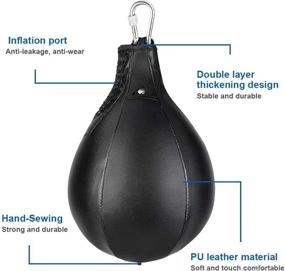 img 1 attached to 🥊 MXiiXM Boxing Speed Bag: Leather Punching Ball with Pump and Metal Hook for Boxing, MMA, Muay Thai, Fitness - Training Gear for Kids, Men, Women