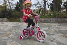 img 3 attached to 🚲 Magna Kids Bike Girls 12 Inch Wheels: Training Wheels, White, Pink and Purple, Ages 2+ - Top-rated Choice for Little Riders!