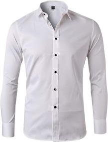 img 2 attached to 👔 Classic White Button Collared Casual Shirt for Formal Wear