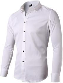 img 4 attached to 👔 Classic White Button Collared Casual Shirt for Formal Wear