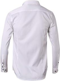 img 1 attached to 👔 Classic White Button Collared Casual Shirt for Formal Wear