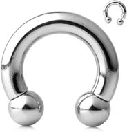 🔒 ruifan 316l surgical steel circular internal threaded horseshoe barbell - sizes 2g, 4g, 6g, 8g, 0g, 00g logo