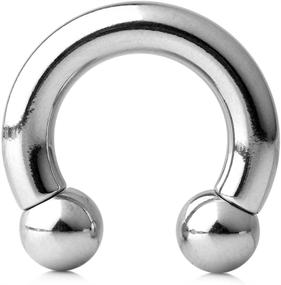 img 3 attached to 🔒 Ruifan 316L Surgical Steel Circular Internal Threaded Horseshoe Barbell - Sizes 2G, 4G, 6G, 8G, 0G, 00G