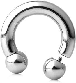 img 2 attached to 🔒 Ruifan 316L Surgical Steel Circular Internal Threaded Horseshoe Barbell - Sizes 2G, 4G, 6G, 8G, 0G, 00G