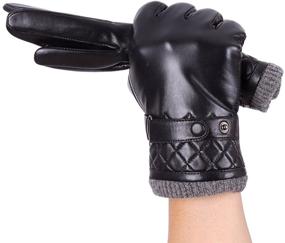 img 3 attached to Bzybel Genuine Leather Driving Mortorcycle Men's Accessories for Gloves & Mittens