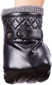 img 2 attached to Bzybel Genuine Leather Driving Mortorcycle Men's Accessories for Gloves & Mittens