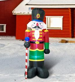 img 3 attached to 🎄 Eye-Catching AJY 8 Feet Christmas Inflatable Nutcracker Soldier: Festive Yard Décor with Glowing Lights!