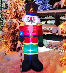 img 2 attached to 🎄 Eye-Catching AJY 8 Feet Christmas Inflatable Nutcracker Soldier: Festive Yard Décor with Glowing Lights!