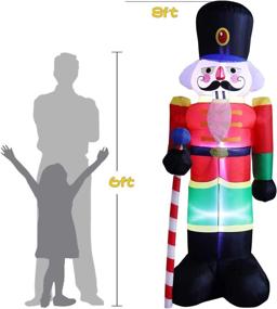 img 1 attached to 🎄 Eye-Catching AJY 8 Feet Christmas Inflatable Nutcracker Soldier: Festive Yard Décor with Glowing Lights!