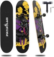 complete skateboard for beginners: 31x8 trick skateboard with 7-layer canadian maple 🛹 double kick concave - ideal skateboards for kids, boys, girls, teens, youth, and adults logo