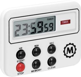 img 4 attached to ⏱️ White Marathon 24-Hour Countdown Timer with Clock, Count-up, and Compact Digital Display