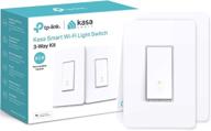 🏠 умный трехпозиционный переключатель kasa smart hs210 kit - alexa/google home, wi-fi световой выключатель, не требуется хаб, сертификация ul (2 шт.) логотип