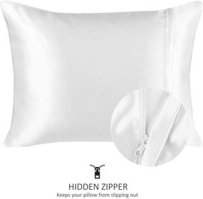 img 3 attached to 🛏️ Luxury Satin Hair Pillowcase – Standard Size with Zipper, White (Set of 2) – Blissford