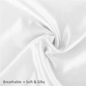 img 1 attached to 🛏️ Luxury Satin Hair Pillowcase – Standard Size with Zipper, White (Set of 2) – Blissford