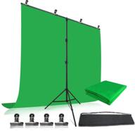 premium 4.9x6.5ft green screen backdrop set - anti-wrinkle, washable 100% cotton for chromakey video photography logo