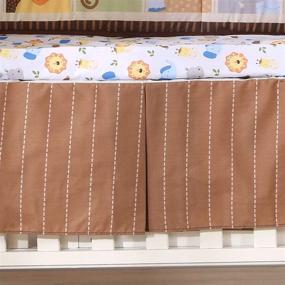 img 1 attached to 🦁 3 Piece Baby Crib Bedding Set in Brown Woodland Animals Lion Elephant Design - Nursery Bedding Sets for Baby Boys and Girls by VIVILINEN