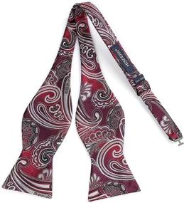 img 1 attached to Burgundy Paisley Floral Jacquard Men's 👔 Accessories: Ties, Cummerbunds & Pocket Squares by HISDERN