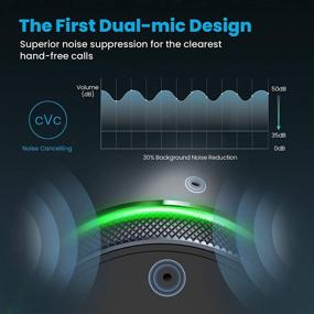 img 1 attached to 🚗 Улучшенный Bluetooth FM-трансмиттер для автомобиля с автоматической настройкой, двумя микрофонами и QC3.0 Bluetooth-радио для автомобиля/музыкального плеера/прибора для автомобиля - большая ручка-кнопка, подсветка LED 9 цветов.