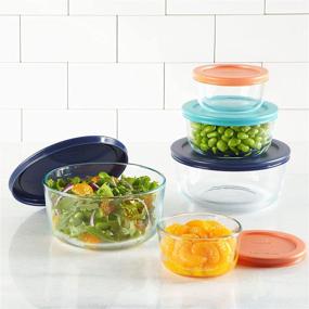 img 1 attached to Practical Storage Solution: Pyrex Simply Store 10 Piece Set with Vibrant Colored Lids