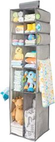 img 1 attached to 🗄️ mDesign Gray Hanging Storage Organizer with 12 Divided Shelves, Side Pockets - Perfect for Child/Kids Room or Nursery to Store Diapers, Wipes, Lotions, Toys