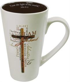 img 2 attached to 🌟 Light of The World John 8:12 Bible Verse Christian Art Gifts Tall Stoneware Coffee/Tea Mug - Names of Jesus Mug For Men and Women, 16oz Cream Ceramic Cup with Large Handle