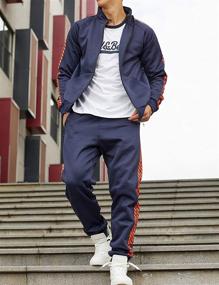 img 3 attached to 🏃 Transform Your Activewear Collection with DUOFIER Stripe Drawstring Waistband Tracksuit for Men