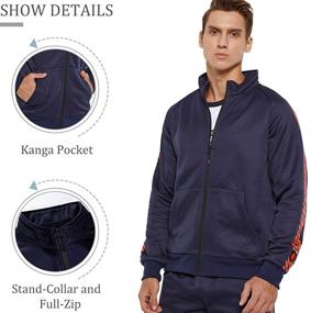 img 1 attached to 🏃 Transform Your Activewear Collection with DUOFIER Stripe Drawstring Waistband Tracksuit for Men