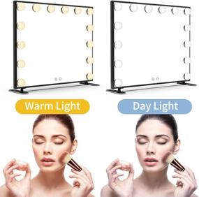 img 1 attached to 🎥 Nitin Hollywood Vanity Mirror with Lights, Black Makeup Mirror Illuminated by 14 Bulbs - Tabletop/Wall Mounted Mirror for Bedroom or Dressing Room (Black)