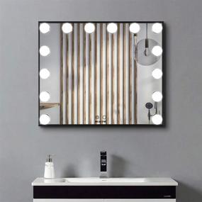 img 3 attached to 🎥 Nitin Hollywood Vanity Mirror with Lights, Black Makeup Mirror Illuminated by 14 Bulbs - Tabletop/Wall Mounted Mirror for Bedroom or Dressing Room (Black)