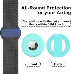 img 2 attached to 🐻 URSOQ 2 Pack Silicone Protective Case for AirTags 2021 - Anti-Lost Pet Loop Holder in Blue &amp; Green