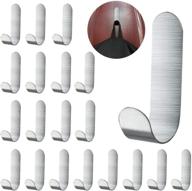 🧲 atdoall waterproof adhesive hooks - 20pcs strong metal shower towel hooks for bathroom towels, robe, coats, bags, hats, ball caps, cooking utensils - wall hooks adhesive logo