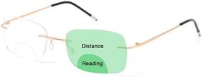 img 4 attached to 👓 Stylish WANWAN Rimless Frame Bifocal Reading Glasses: Perfect Fashionable Readers for Men and Women