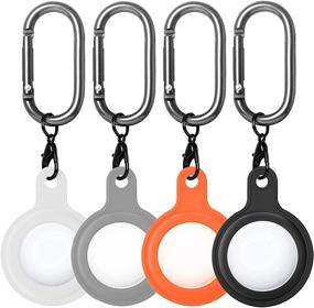 img 4 attached to 🔑 VATI 4 Pack Cases Compatible with AirTag 2021 - AirTag Tracker Holder with Keychain - Ultimate Protection in Black, Gray, White, and Orange