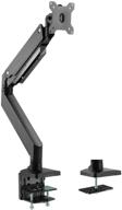 💪 wali heavy duty aluminum gas spring desk mount for single monitor - fully adjustable, fits screen up to 35 inch, 33 lbs. - vesa 75 and 100 compatible (gsm001xl) - black logo