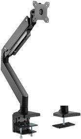 img 4 attached to 💪 WALI Heavy Duty Aluminum Gas Spring Desk Mount for Single Monitor - Fully Adjustable, Fits Screen up to 35 Inch, 33 lbs. - VESA 75 and 100 Compatible (GSM001XL) - Black