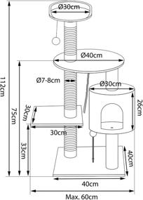 img 2 attached to 🐱 Cute Cat Tower for Indoor Cats: 44IN Modern Cat Trees with Scratching Posts, Pet Furniture Kitten Tower Center featuring Plush Perch and Dangling Ball - A Must-Have for Your Feline!