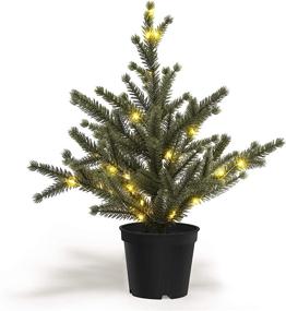 img 4 attached to 🎄 13-inch Battery Operated Lighted Tiny Tabletop Christmas Tree - Mini Size