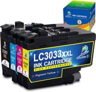 🖨️ upgraded double d lc3033 ink cartridges - compatible replacement for brother lc3033xxl, works with mfc-j995dw, mfc-j995dwxl, mfc-j805dw, mfc-j805dwxl, mfc-j815dw inkjet printer, 4 pack (1bk, 1c, 1m, 1y) logo