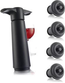 img 4 attached to 🍷 Vacu Vin Wine Saver Pump with Vacuum Bottle Stoppers (Black) - Preserve Your Wine Longer and Prevent Oxidation