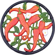 vibrant chilli pepper cast trivet - a striking addition to your kitchen decor логотип