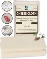 premium quality cheesecloth (90 grade, 36 sq feet) - 4 yards reusable 100% unbleached cotton fabric - excellent deals for baking, straining, cooking food, cheese, nut milk & filtering logo