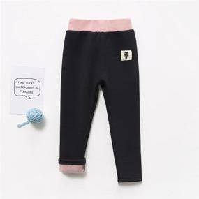 img 2 attached to Yvinak Winter Fleece Leggings Toddler Girls' Clothing for Leggings