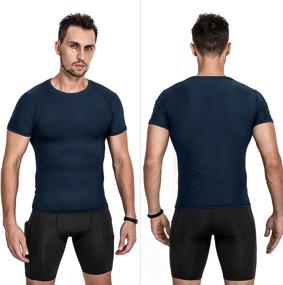 img 3 attached to 👕 Niksa Men's 3 Pack Compression Shirts - Short Sleeve Athletic Tops for Cool Dry Workout T-Shirt