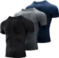 👕 niksa men's 3 pack compression shirts - short sleeve athletic tops for cool dry workout t-shirt logo