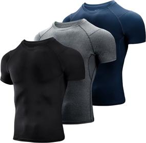 img 4 attached to 👕 Niksa Men's 3 Pack Compression Shirts - Short Sleeve Athletic Tops for Cool Dry Workout T-Shirt