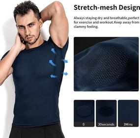 img 2 attached to 👕 Niksa Men's 3 Pack Compression Shirts - Short Sleeve Athletic Tops for Cool Dry Workout T-Shirt