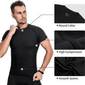 img 1 attached to 👕 Niksa Men's 3 Pack Compression Shirts - Short Sleeve Athletic Tops for Cool Dry Workout T-Shirt