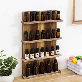 img 3 attached to 🌿 MyGift 4-Tier Wall Mounted Rustic Burnt Wood Pallet Style Essential Oil Holder Display Rack, Holds Up to 30 mL Bottles: Organize Your Essential Oils in Style