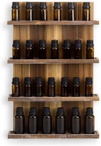 img 1 attached to 🌿 MyGift 4-Tier Wall Mounted Rustic Burnt Wood Pallet Style Essential Oil Holder Display Rack, Holds Up to 30 mL Bottles: Organize Your Essential Oils in Style