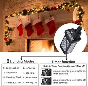 img 2 attached to 🎄 82ft LED Christmas Twinkle Lights with Timer, 8 Lighting Modes, Indoor Outdoor Fairy String Lights - Warm White, Connectable for Xmas Tree, Party, Garden, Yard Decoration